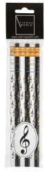   Pencil set G-clef b/w (6 PCS)