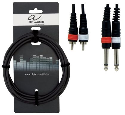 Alpha Audio 2x 6,3mm mono jack plug - 2x Cinch кабел - 1,5м