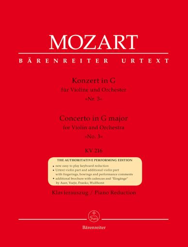Mozart - Concerto for violin №3 in G-dur-piano reduction KV 216