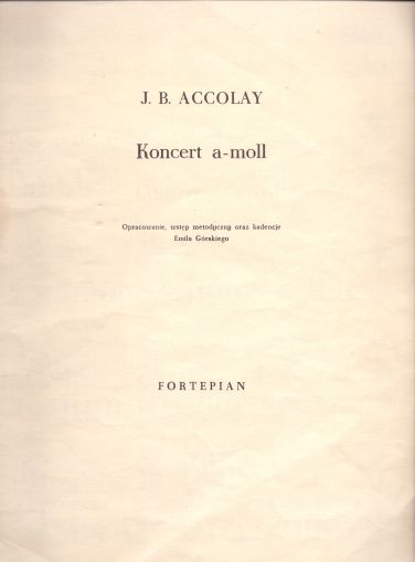 Accolay - Concerto a moll for violin and piano