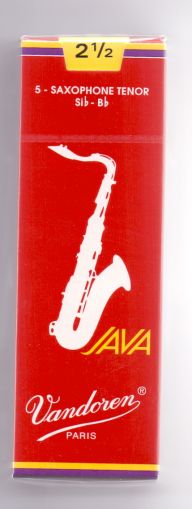 Vandoren Java red reeds for Tenor saxophone size 2 1/2- box