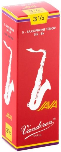 Vandoren Java red reeds for Tenor saxophone size 3 1/2- box