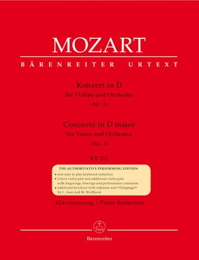 Mozart - Concerto for violin №2 in D-dur-piano reduction KV 211