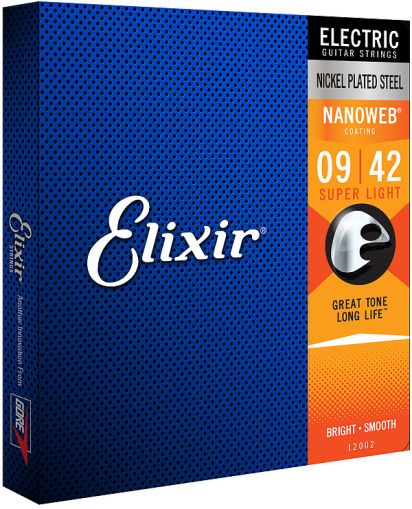 Elixir струни за електрическа китара с Original Nanoweb ultra thin coating 009-042