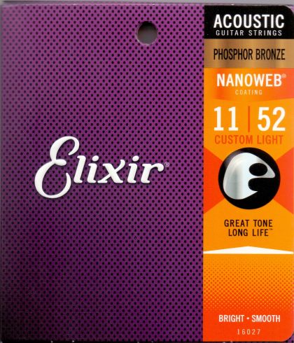 Elixir Acoustic Phosphor Bronze with NANOWEB Coating 011-052