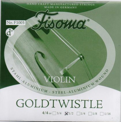 Fisoma Goldtwistle string D for Violin size 1/2