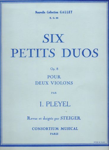 Pleyel - Six Petits Duos Op.8 for two violins 