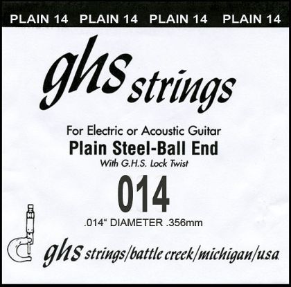 GHS струна  за акустична/ел.китара -0.14"
