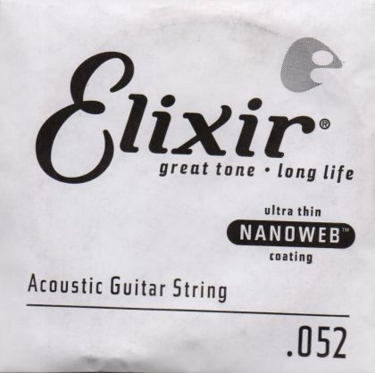 Elixir Single String for Acoustic guitar Bronze with Original Nanoweb ultra thin coating 052