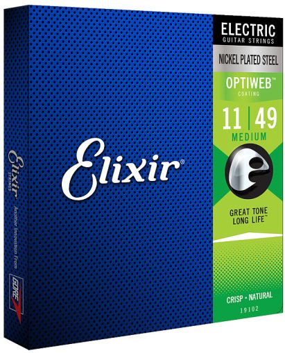 Elixir Strings for Electric guitar with Original Optiweb ultra thin coating 011-049