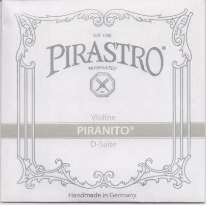 Pirastro Piranito Steel Core Chrome Steel Wound single string for  violin - D size 1/4 - 1/8