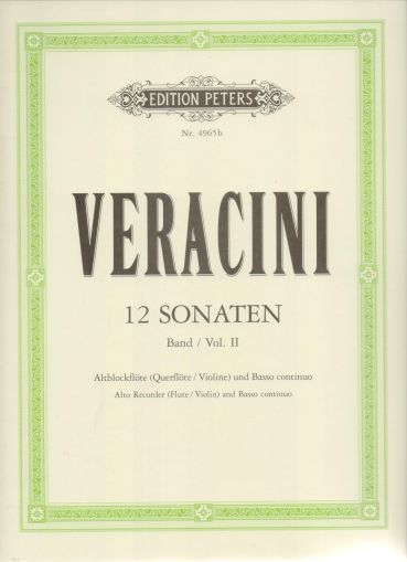 Верачини   12 Сонати за алтова блокфлейта(флейта/цигулка) и басо континуо том II
