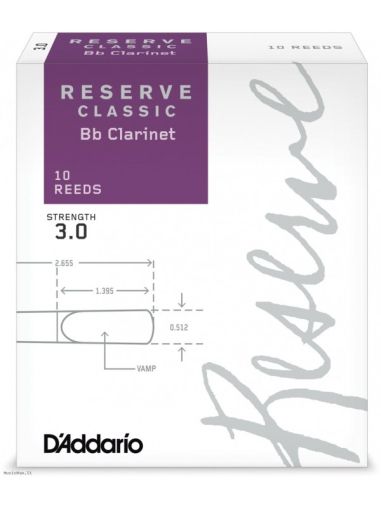 Rico Reserve Classic Clarinet reeds size 3 strength - box