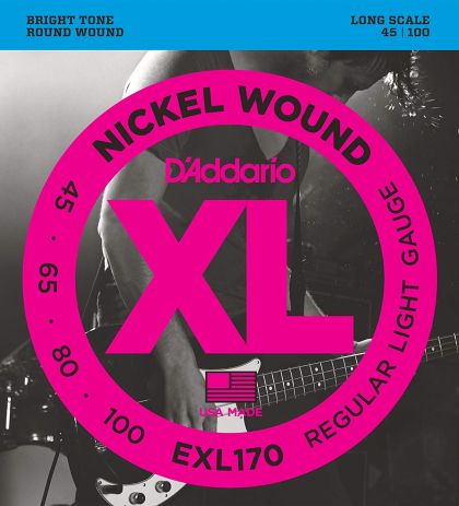 Daddario XL170 струни за бас китара nickel round wound 045 - 100