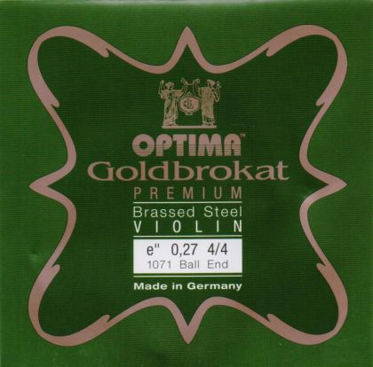 Optima Goldbrokat Premium E brassed steel струна за цигулка 0,27 с топче 