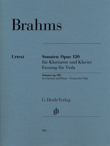 Brahms - Sonatas op. 120  for clarinet and piano ( version for viola )