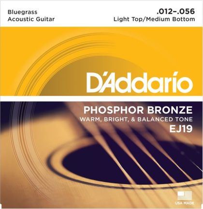 Daddario 12 - 56 Ph. bronze струни за акустична китара EJ 19