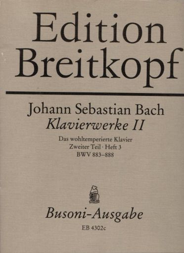 Bach Das Wohltemperierte Klavier II Teil Heft 3