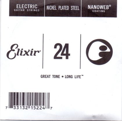 Elixir 024 единична струнa за електрическа китара с Nanoweb покритие