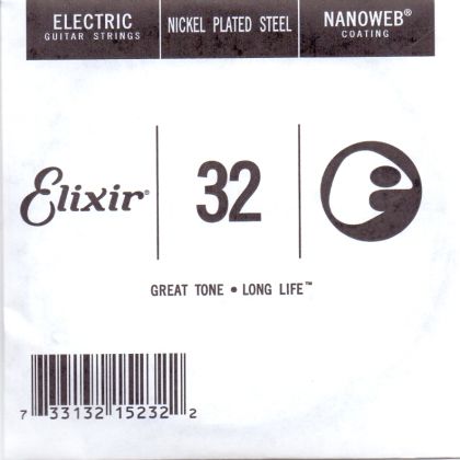 Elixir 032 единична струнa за електрическа китара с Nanoweb покритие