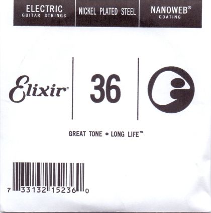 Elixir 036 единична струнa за електрическа китара с Nanoweb покритие