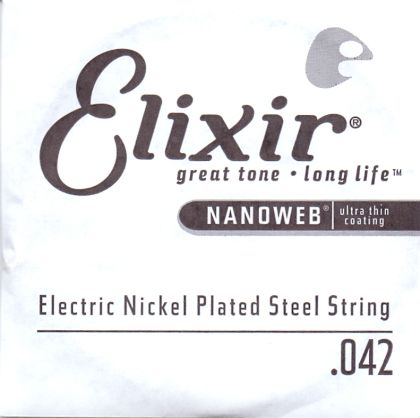 Elixir 042 единична струнa за електрическа китара с Nanoweb покритие