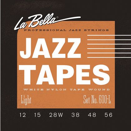 La Bella 600L  Jazz Tapes guitar string set 12-56 white nylon tape wound