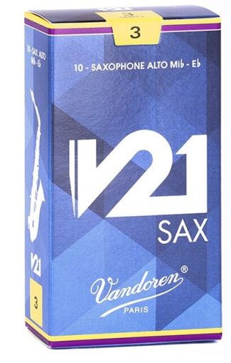 Vandoren V21 Alt sax reeds size 3 - box. 10 reeds in box