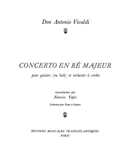 Vivaldi - Conerto  for guitar and piano in D major 