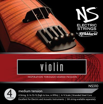 D'Addario NS Electric Violin String Set - 4/4 Scale, Medium Tension