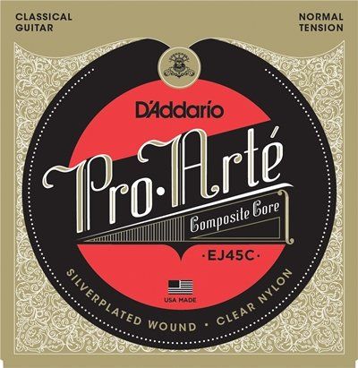 D'addario Strings for classic guitar clear nylon silver wound - EJ45C