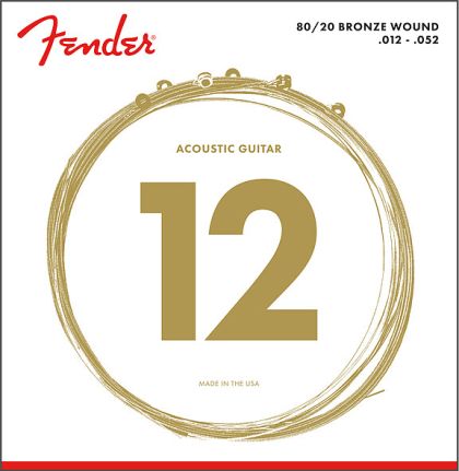 Fender® 70L струни за акустична китара 80/20 Bronze 012/052 
