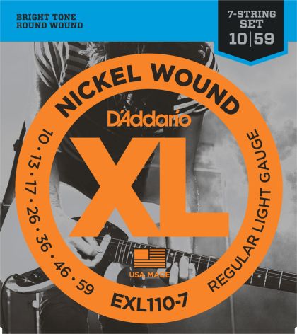 Daddario струни за седем струнна  електрическа китара китара EXL 110 - 7
