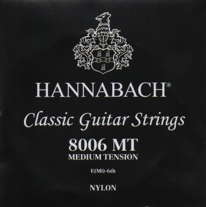 Hannabach 8006 MT Silver-Plated medium tension E 6th string for classical guitar