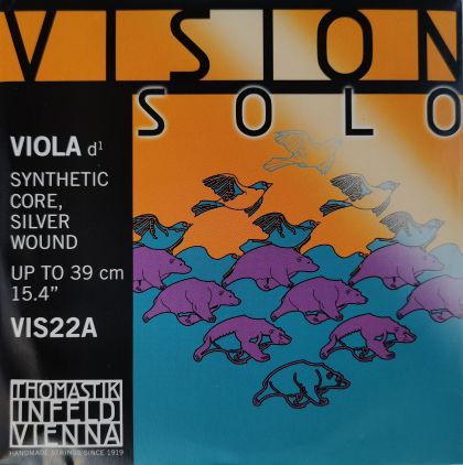 Thomastik Vision Solo Synthetic core Chromium Wound single string for viola - D silver