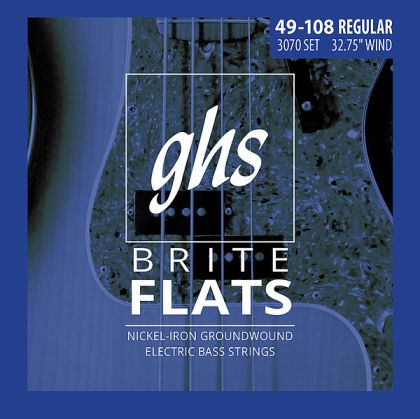 GHS Brite Flats  3070  струни за 4-струнна бас китара  никел  - 049 - 108