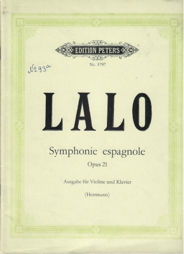 Lalo - Symphonie espagnole op.21 for violin and piano ( secondhand )