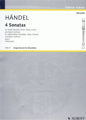 Händel  4 SONATAS FOR TREBLE RECORDER AND CONTINUO