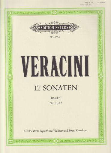 Veracini - 12 Sonatas for Alto Recorder(Flute/Violin) and Basso continuo Volume 4