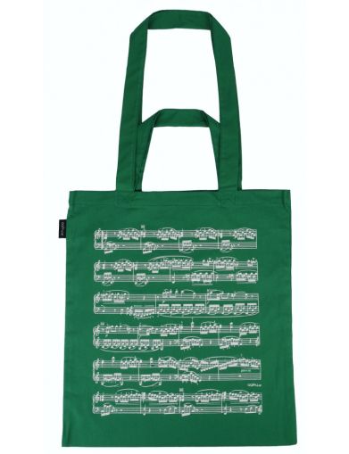 Tote bag Sheet music green   long