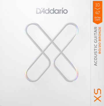 DADDARIO XSABR1047 10-47 Extra Light, XS 80/20 Bronze Coated Acoustic Guitar Strings