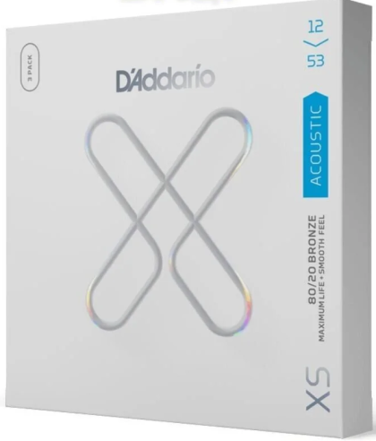  DADDARIO XSABR1253 12-53 Light, XS 80/20 Bronze Coated струни за акустична китара 3Pack