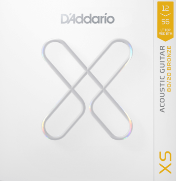 DADDARIO XSABR1256, 12-56 Light Top/Medium Bottom, XS 80/20 Bronze Coated Acoustic Guitar Strings