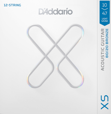DADDARIO XSABR1047-12, 10-47 Light 12-String, XS 80/20 Bronze Coated Acoustic Guitar Strings