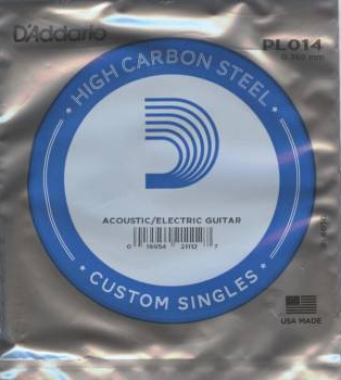 D'addario PL014 Carbon  Single String for electric /acoustic guitar