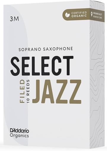 D'Addario Organic Select Jazz Filed Soprano Saxophone Reeds, 3 Medium платъци за сопран сакс размер - кутия