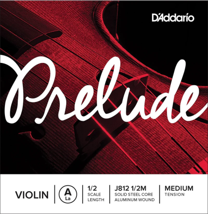 D'Addario Prelude единична струна за цигулка A (ла), 1/2 размер, Medium Tension