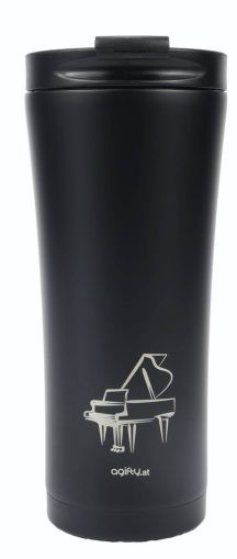 Coffee-to-go thermo mug: grand piano