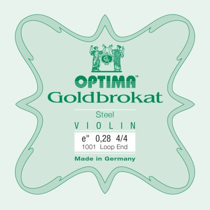 Optima Goldbrokat Е string for Violin 0,28 with loop end