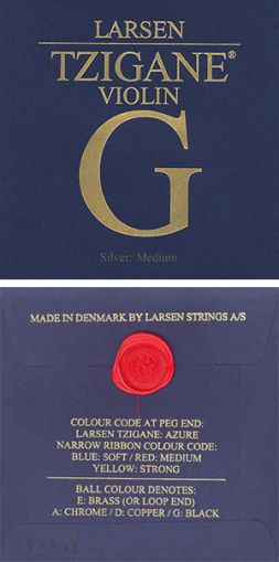 Larsen Tzigane G silver medium string for violin